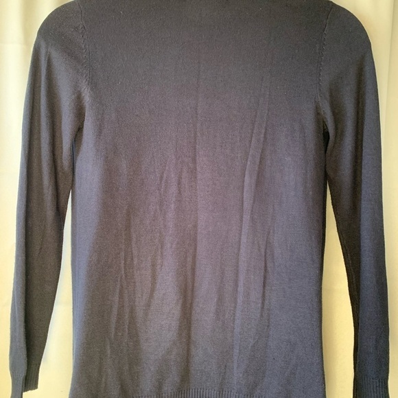 Blue studded cozy soft Lagen look cardigan, career work sweater Small - Picture 7 of 13